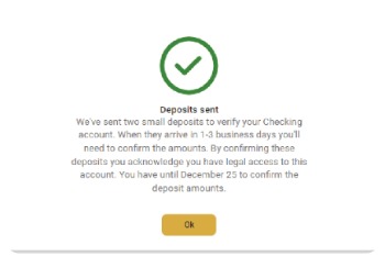 Banno micro deposit screen